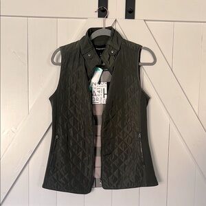 Dark Olive Green Quilted Vest